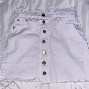 White Denim Skirt